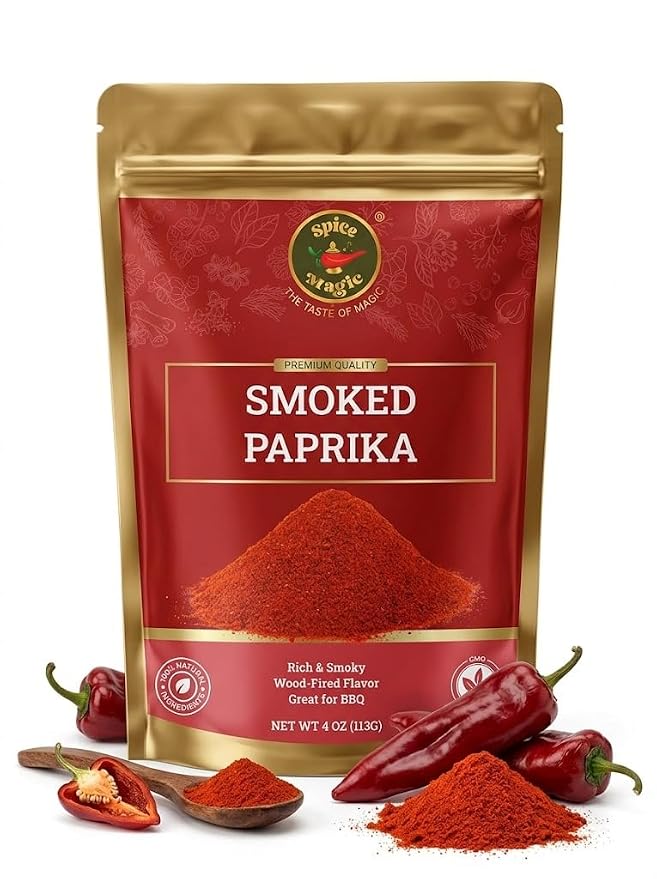 Spice Magic Smoked Paprika, 4 oz (113g) I Oak Wood Smoked & Ground Paprika with Deep Smoky Flavor, Perfect for Meats, Vegetables, and Sauces