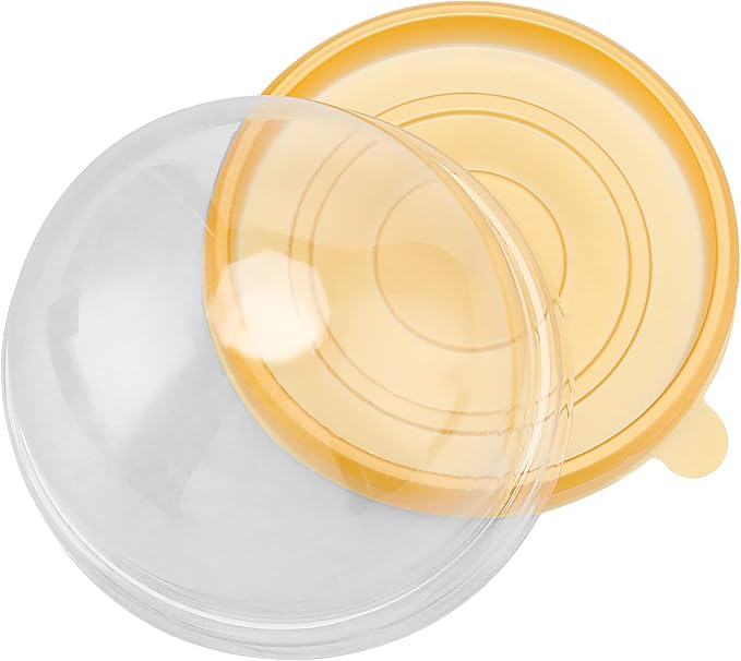 200 Pack Plastic Mini Cake Box, Clear Cupcake Box with Dome Lids, Round Cupcake Boxes Plastic Cupcake Holders for Mooncakes, Cookies, Desserts, Gold Base