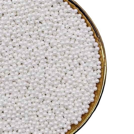 White Sprinkles Edible Pearl, 4mm Cake sprinkles,Cookie Sprinkles,Sugar Pearl, Edible Candy Pearls 130g 4.6OZ for Cake Cupcake Decorationg (4mm-White)