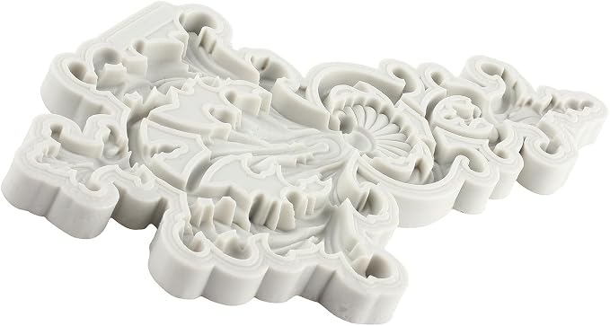 Baroque Fondant Molds Curlicues Scroll Lace Silicone Mold Relief Flower Mold 3D Sculpted For Sugar Cake Decorating Cupcake Topper Candy Chocolate Gum Paste Polymer Clay