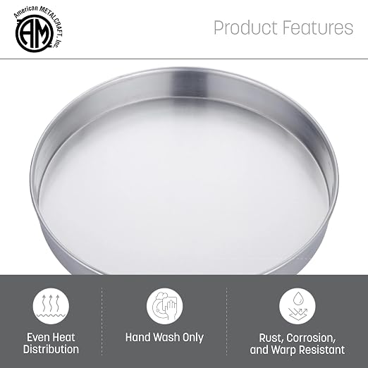 American Metalcraft A80162 Straight-Sided Pan, Aluminum, 16" Dia, 2" H, Silver