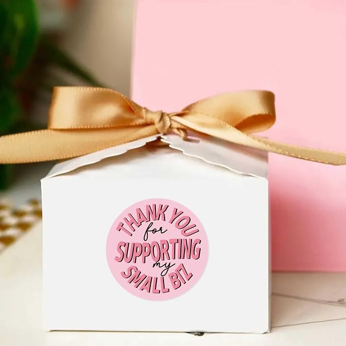 Pink Thank You Sticker Paper Decal Cute Adhesive Seal Sticker, Decor for Party Small Business, 1.7 inch / 500pcs