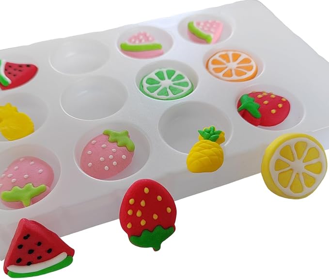 Edible Fruit Cake Decorations, Edible Watermelon Pineapple Strawberry Cupcake Toppers, DIY Cake Toppers Icing Frosting Cookie Decorating Birthday Halloween Christmas Supplies