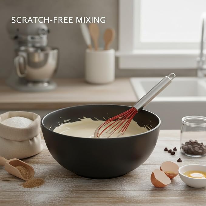 Mix Batters and Sauces with This 13-Inch Silicone Whisk Featuring Coated Wires