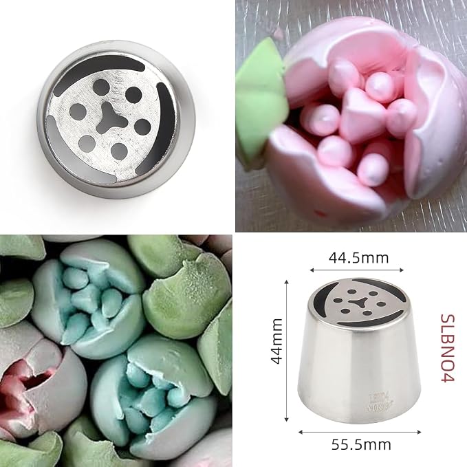 1 Piece Stainless Steel XXL Russian Flower Piping Icing Tips,Cake Decorating Piping Nozzles,Pastry Dessert Piping Tips,Flower Frosting Nozzles for Decorating