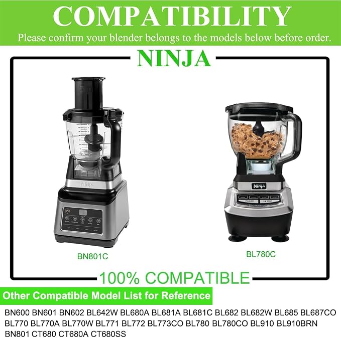 Dough Blade 320KKU770 for Ninja Food Processor BN601 bn801 BL681A bl682 BL770 bl773co BL780 bl910 TB401 br601amz, Ninja Blender Kitchen System Dough Tool Replacement Part for 64 oz Pitcher Bowl
