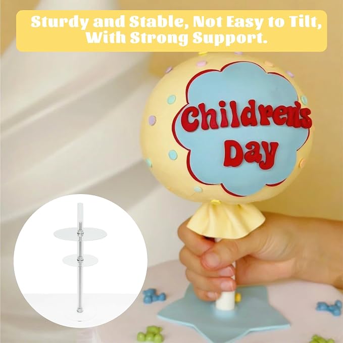 Lollipop Floating Cake Stand,Hanging Decorative Cake Pouring Kit,Cake Decorating Stand,Anti Gravity Candy Cake Support,Reusable Hanging Decorative Cake Kit for DIY Birthday Wedding Party (Lollipop)