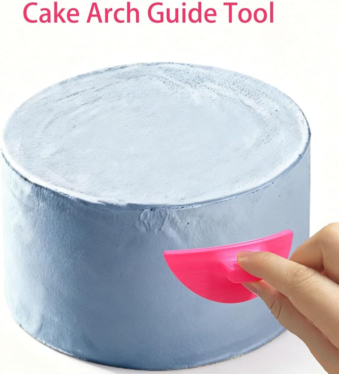 2 PCS Cake Arch Guide Tool, Cake Piping Guide Tool, Ruffle Guide Stencil, Cake Decorating Tools, Cake Ruffle Marker for 6"-10" Cakes