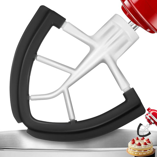 Flex Edge Beater Paddle for KitchenAid 4.5-5QT Tilt-Head Stand Mixer Silicone Bowl Scraper Replacement Part,Dishwasher Safe for Kitchen Aid Accessories And Attachments Mixers Accessory,Black