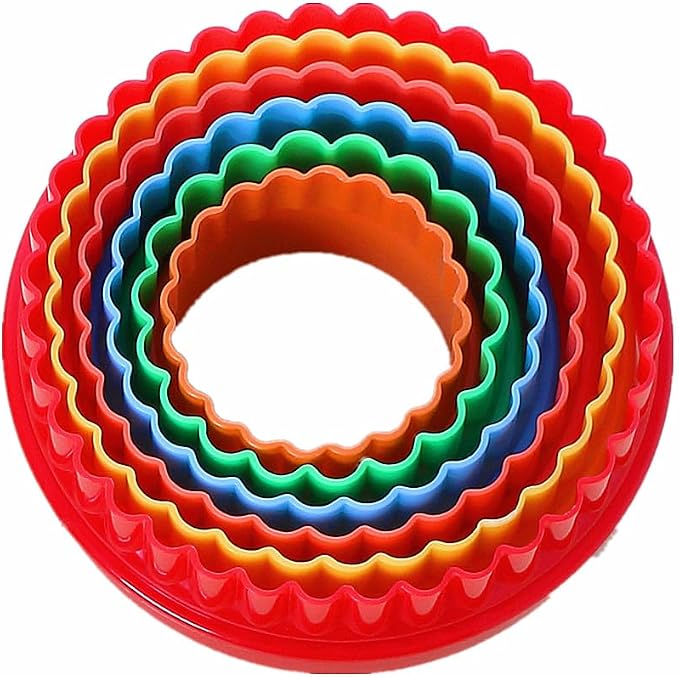 Cookie Cutter Set for Baking, 6PCS Sandwich Fondant Cake Fruit Vegetable Shapes Cutter Set (Round)