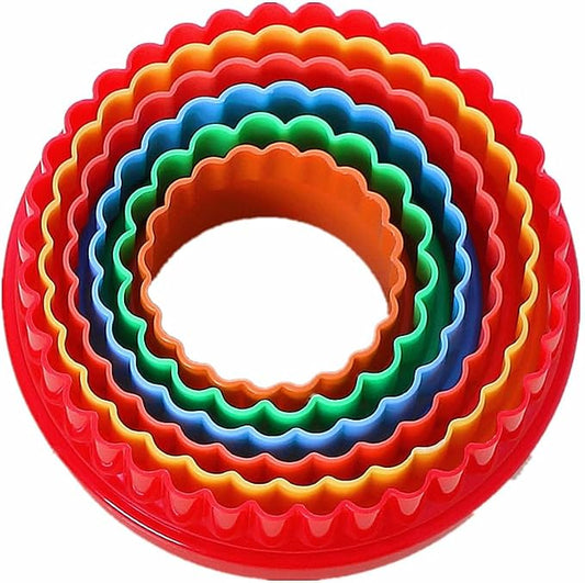 Cookie Cutter Set for Baking, 6PCS Sandwich Fondant Cake Fruit Vegetable Shapes Cutter Set (Round)