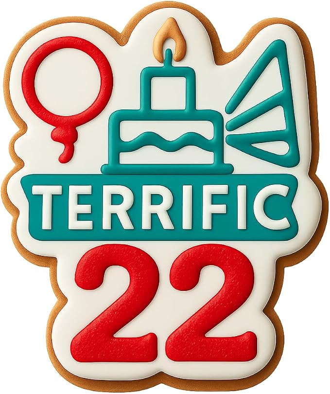 Geometric Terrific 22 Cookie Cutter & Stamp, Fondant & Clay - 3.3x4"