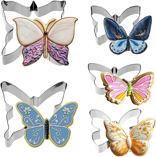 5PCS Butterfly Small Cookie Cutters Set holiday cookie cutter set for Baking Homemaking Cookie Biscuits Dough
