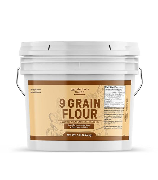 Unpretentious 9 Grain Flour, 1 Gallon, Bread & Dough, Storable, Fresh Homemade Bread (80 Ounce)