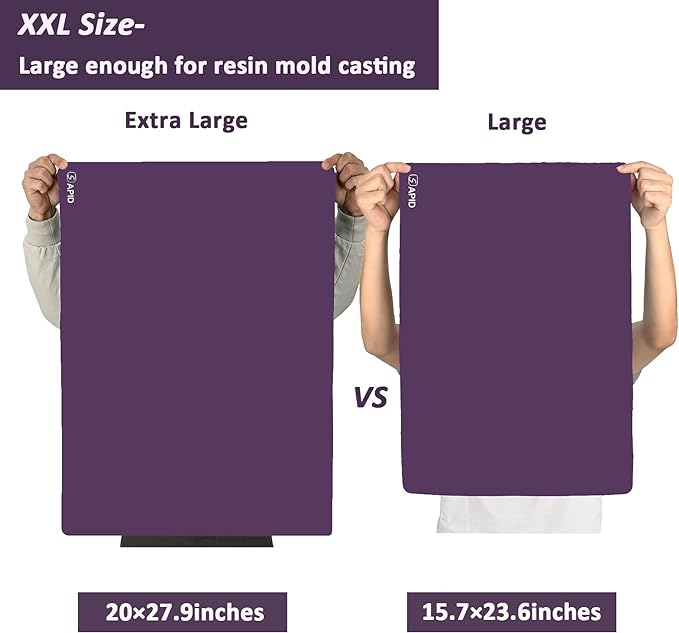 Sapid Extra Large Silicone Sheet for Crafts, Thick Silicone Jewelry Casting Mats, Nonstick Nonslip Silicon Mat for Epoxy Resin, Art Painting, Heat- Resistance Counter Mat (20"×27.9", Purple)