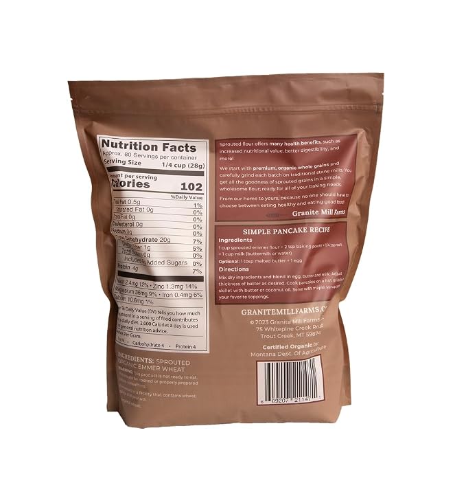 Granite Mill Farms Sprouted Organic Emmer Flour, 5 lb