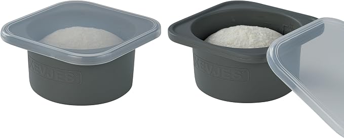 Stackable Silicone Artisan Pizza Dough Proofing Proving Containers with Lids-2/3/4/5 pack-500ml portion (Spacegrey, 2 PACK)