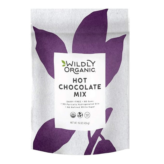 Wildly Organic Hot Chocolate Mix 16 Oz, 1 lb Bag - Organic, Vegan, Raw Cacao Powder, Fair Trade, Dairy-Free, Gluten-Free, Gourmet Hot Chocolate & Premium Cocoa - 3 Ingredients: Cacao Powder, Coconut Sugar, & Coconut Milk Powder; No Refined Sugars, Gums...