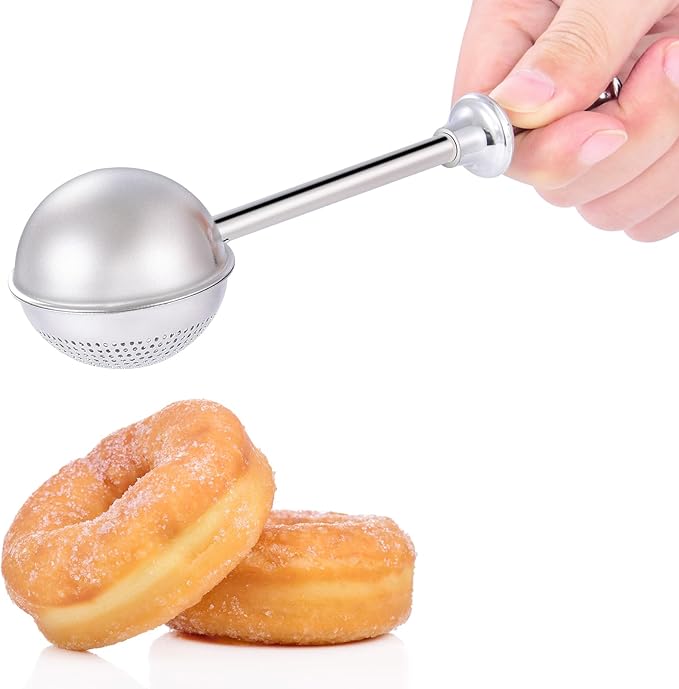 Sugar Shaker, Powdered Sugar Shaker Duster with 18/8 Stainless Steel Fine Mesh Dispenser Sugars and Spring Operated Handle for Sugar and Spices XVBITOR