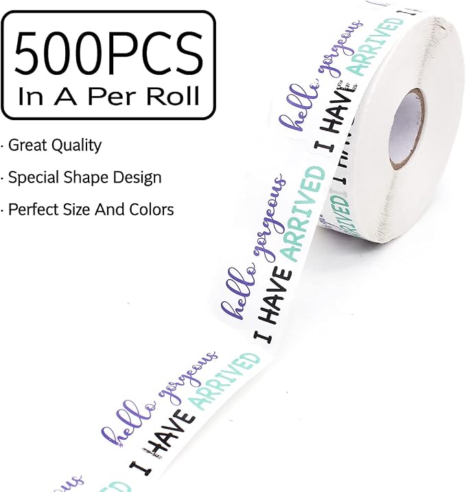 Wailozco Hello Gorgeous Stickers,Small Business Sticker for Business Mail Envelopes Package Packing 500 PCS