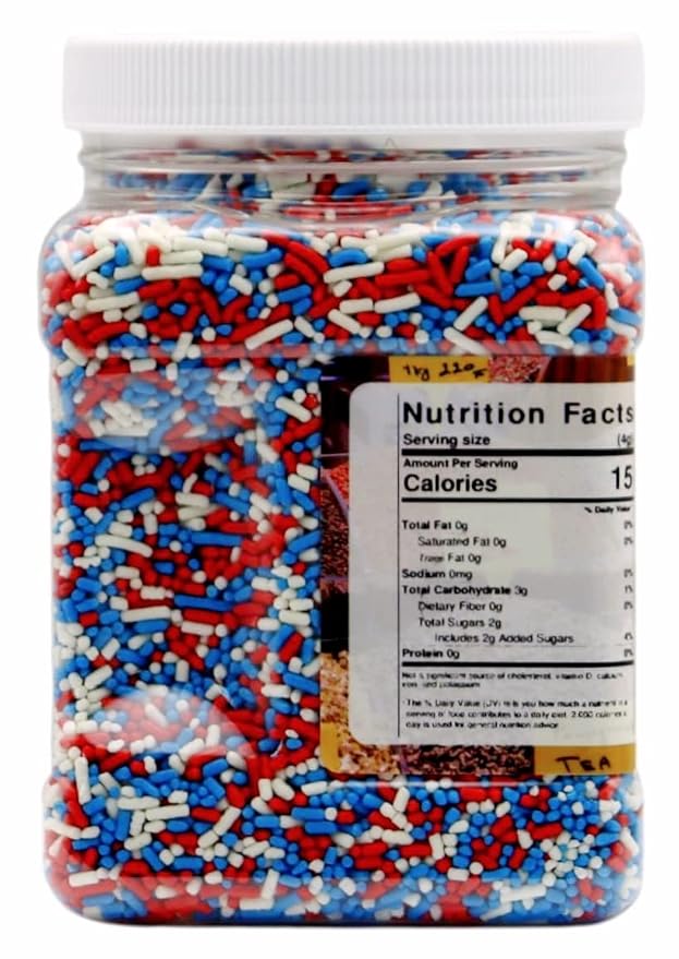 Patriotic Sprinkle Mix || Red - White - Blue Jimmies || Edible Baking Decoration (All American)