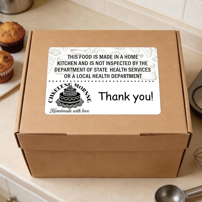 2 x 3 inch Cottage Food Law Thermal Sticker Labels 500 Pcs Customizable Printable Address Label for Business Cup Name Tags Made in Home Kitchen Canning Jar (2 * 3 inch Thermal White)