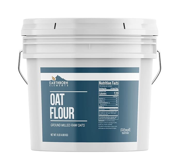 Earthborn Elements Oat Flour 2 Gallon Bucket, Gluten Free, Baking (9 Pound)