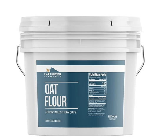 Earthborn Elements Oat Flour 2 Gallon Bucket, Gluten Free, Baking (9 Pound)