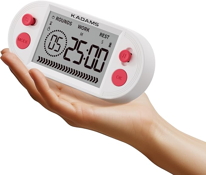 KADAMS Workout Interval Timer – HIIT, Tabata & EMOM Training with Visual Countdown Ring, Magnetic for Gym Home Workouts & Fitness