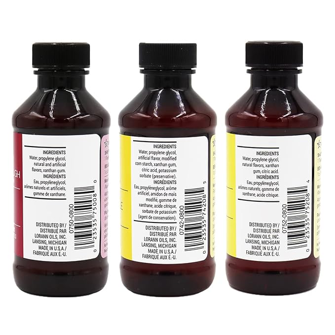 LorAnn Bakery Emulsion 3 pack - Buttery Sweet Dough, Butter Vanilla and Butter - 4 ounce bottles