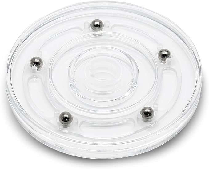 2Pcs 4” Small Clear Acrylic Turntable Organizer, Mini Rotating Organizer Swivel Plate for Bathroom Kitchen Cabinet Table Spice Rack Cake Pantry