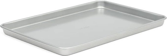 Martha Stewart Gallen 15 x 10 Inch Nonstick Carbon Steel Cookie Sheet – Silver, Durable Bakeware for Even Baking and Easy Cleanup