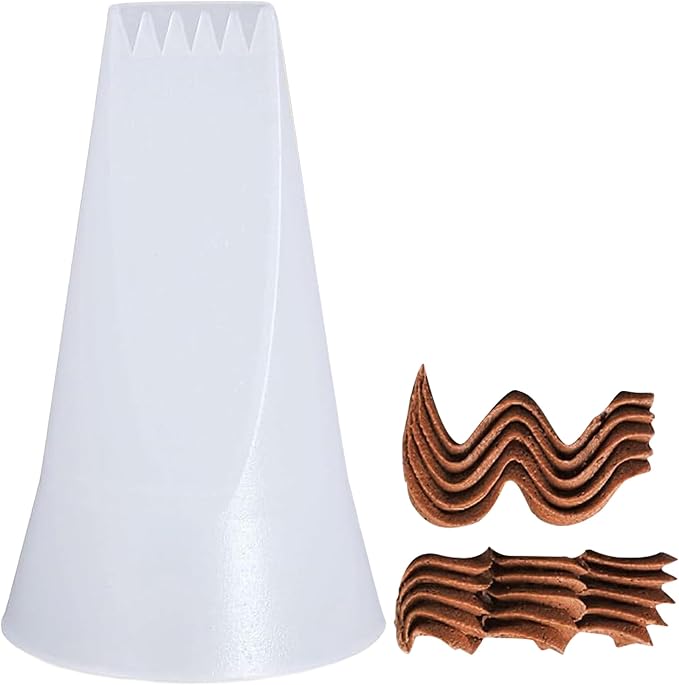 Reusable Plastic Piping Tips - Standard Size Basketweave Tip #47 Icing Nozzles Made from Food Grade Plastic Cake Decorating Kit, Baking Supplies, Base Ø 0.75" Height 1.25" Made in USA(100pcs)