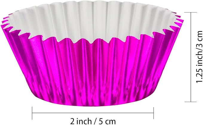 Sumind 400 Pieces Foil Cupcake Liners Standard Size Metallic Cupcake Liners Paper Baking Cups Muffin Case Decoration Cups, 10 Colors