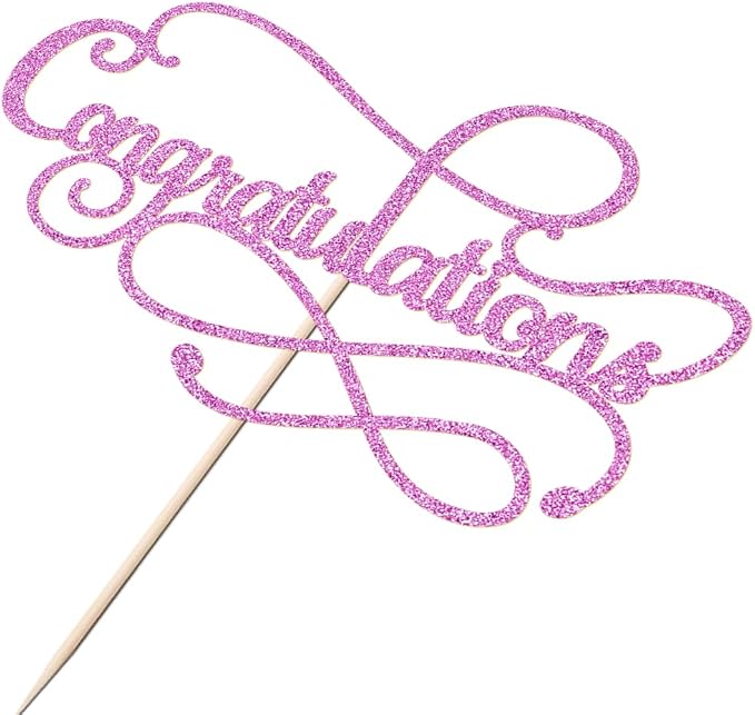 Congratulations Cake Topper,Congratulations 2026 Graduation Cake Topper,Graduation, Wedding, Retirement, Birthday, Anniversary, Celebration Party Decorations Supplies(Purple)