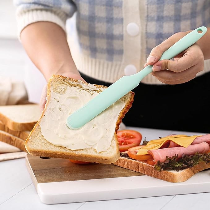 4 Pcs Silicone Jar Spatula,10 Inch Jam Spreader for Peanut Butter,Heat-Resistant Food-Grade Jar Blender,Kitchen Spatula for Scraping Icing Bread Cream, Jam (Macaron colors4PCS)