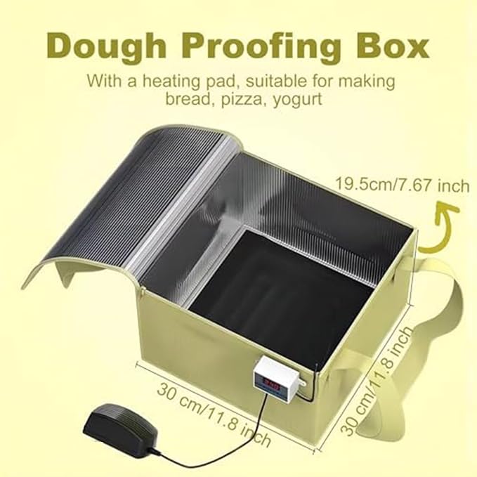 Dough Proofer with Heater - Low-Temperature Control Range (-50~110°C) - Sourdough Bread Making Tools Kit - Ideal for Home Natto Maker & Rice Wine Maker - Fold Proofer for Perfect Fermentation