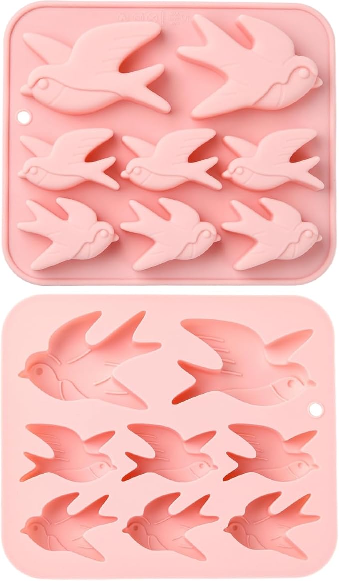Ipotkitt 2pcs Pink Swallow Shaped Silicone Candy Molds Bird Animal Gummy Molds for Jelly Fondant Chocolate Candy Ice Cake DIY Crafts Keto Fat Bomb