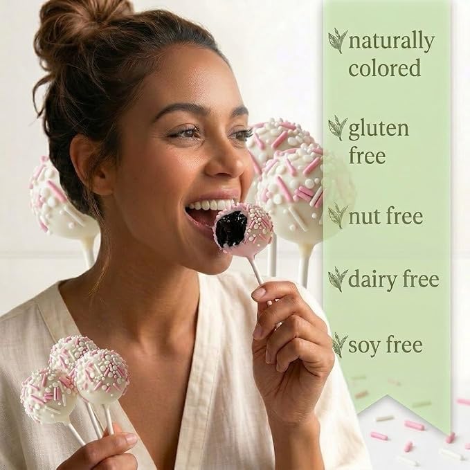 Manvscakes, No Artificial Dyes, Pink Sprinkles, Natural Sprinkles, Gluten Free, Valentine Sprinkles, Pink Cake Decorations, Mothers Day, Baby Shower, Cookies, Fondant Cake, Natural Dessert Toppings, 3