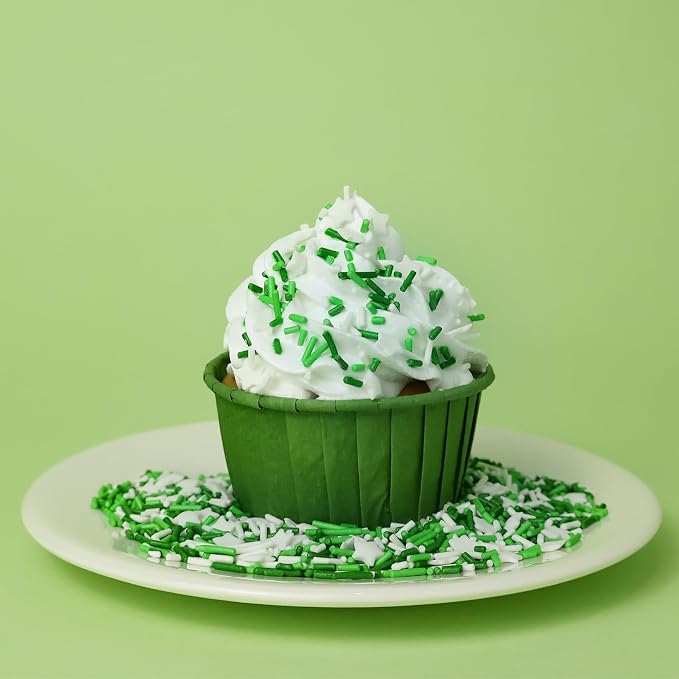 Green Sprinkles for Cake Decorations, 3.52oz Football Sprinkles Edible for Cupcakes Topper for Cupcakes Topper Baking Cookies Birthday Party Supplies