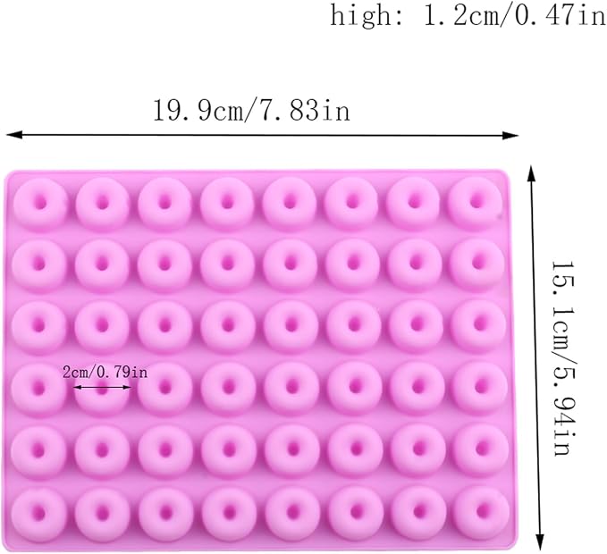 48 Cavity Donut Silicone Gummy Mold Mini Donut Candy Molds For Candy Gummy