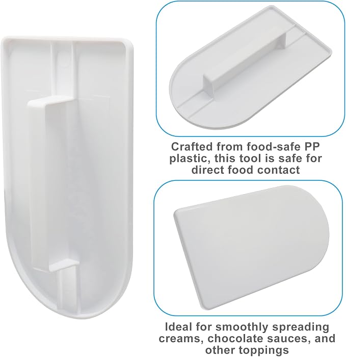 Zorfeter 2 PCS Fondant Smoothing, White Cake Decoration Icing Smoother Plastic Fondant Paddle, 5.71 x 3.15 Inch Polisher Finisher Sugarcraft Cups for Sculpting Cake Decoration