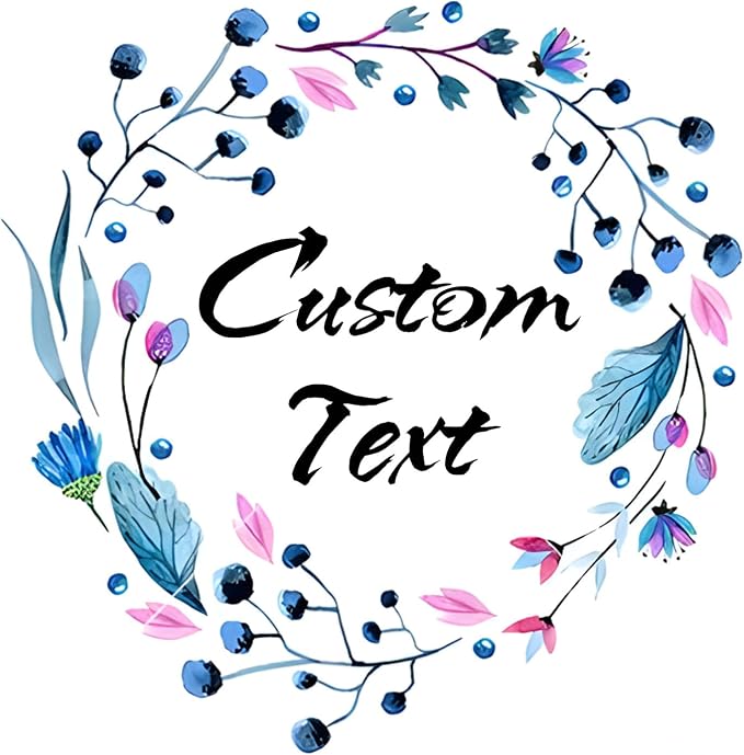 Custom Stickers for Weddings, Birthdays & Businesses - Personalized Labels with Your Logo - Waterproof, Fade and Heat Resistant - Pack of 100-1000 (Wreath L, 3.5 Inch)