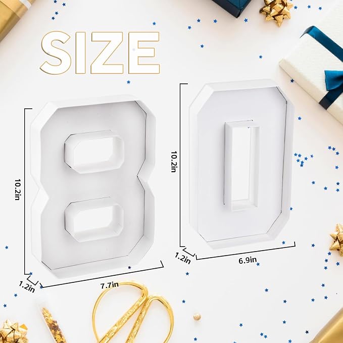 80 Set Cardboard Number for Charcuterie 10.2'' Fillable Tray Charcuterie Paper Box for 80th Birthday Anniversary Party Decorations Chocolate Candy Cupcake Container