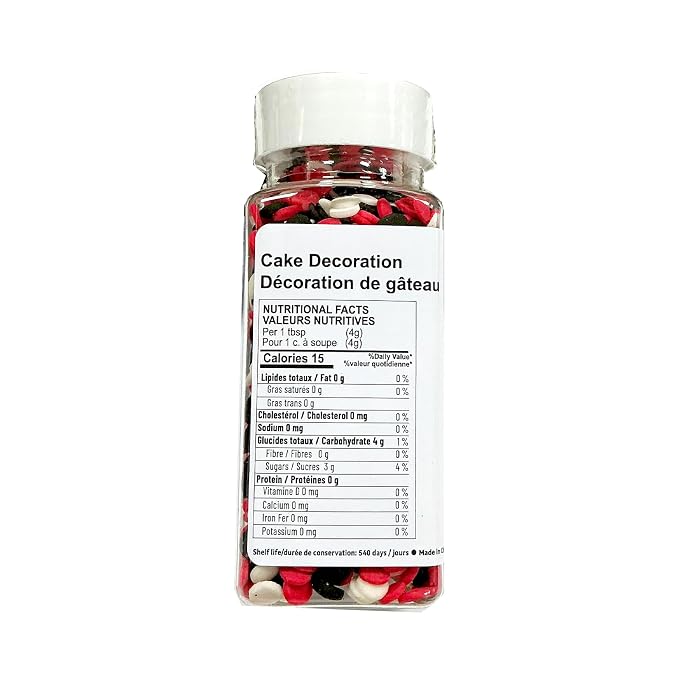 Homipooty Red and Black White Round Sprinkles for Cake Decorating 100g/3.5oz Edible Confetti Sprinkles Mix for Baking, Ice Cream Toppings, Cupcakes, Cookies, Donuts