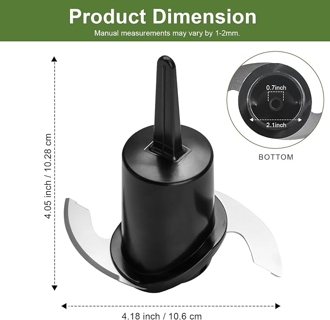 DLC-2ACBN Mini Prep Plus Chopping Blade for Cuisinart Food Processor DLC-2A | Food Processor Blade Compatible with DLC-2A Cuisinart Mini Prep Plus Food Processor 3 Cup, Black, 1 PCS