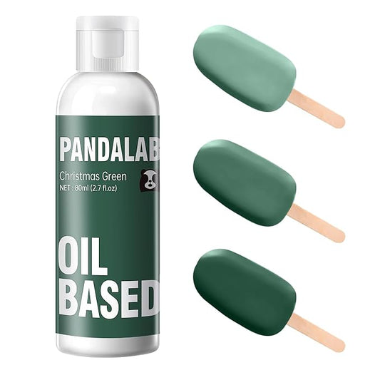 Christmas Green Oil Based Food Coloring for Chocolate, Candy Melts, Donuts, Strawberries, Frosting, Cake, Professional Edible Dye for Baking - 80 Milliliters 2.7 Fl.Oz