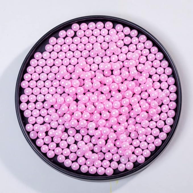 Pink Sprinkles Edible Pearls,Cake Sprinkles 130g 4.6OZ,Cookie Sprinkles,Sugar Pearl, Edible Candy Pearls for Cake Cupcake Decorationg (7mm-pink)