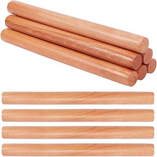 OLYCRAFT 10pcs Wood Rolling Pins 11.8 inch Clay Rolling Pins 1.1 inch Diameter Classic Wooden Rolling Pins Natural Wood Texture Rollers Wood Clay Roller for Clay Modeling Pottery Tools