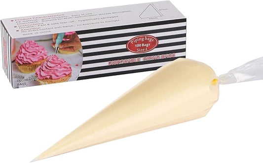 Piping Bags 18 Inch 100 Pcs Anti Burst Pastry Bags Disposable Tipless Icing Bag for Cake Decorating